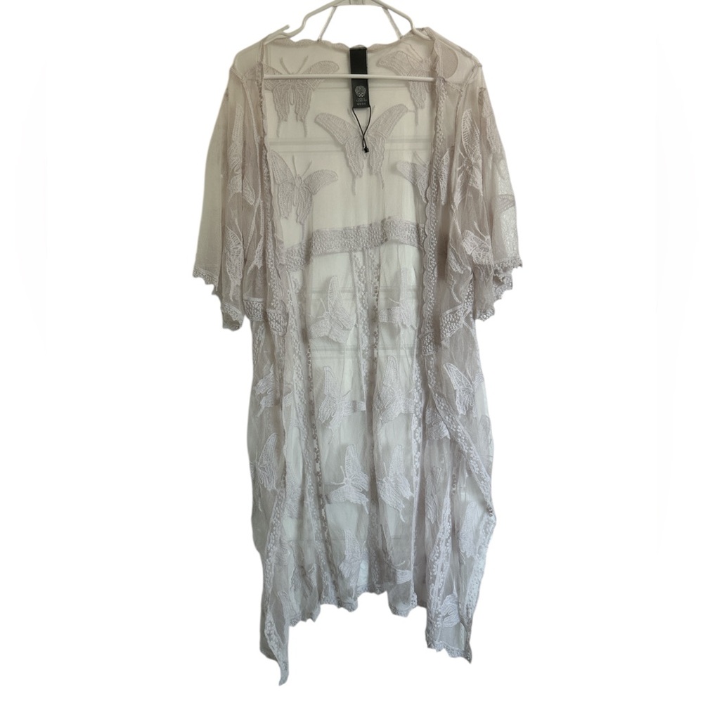 Vince Camuto Butterfly Embroidered Duster OS